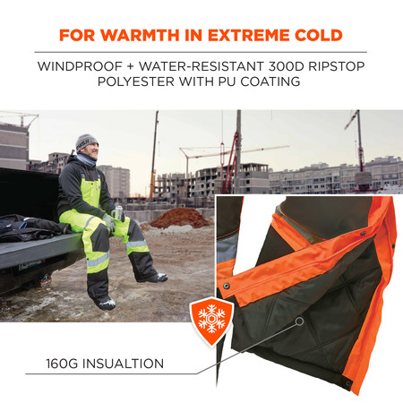 Glowear By Ergodyne 8928 M Orange Class E Hi-Vis Insulated Bibs 8928